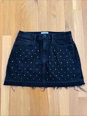 Frame Denim Black Embellished Mini Skirt